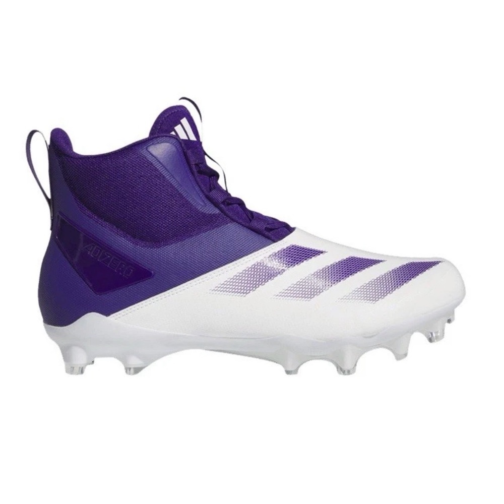 Adidas ADIZERO Chaos High-Top Football Cleats White/Purple IG3459 Mens 10 NEW